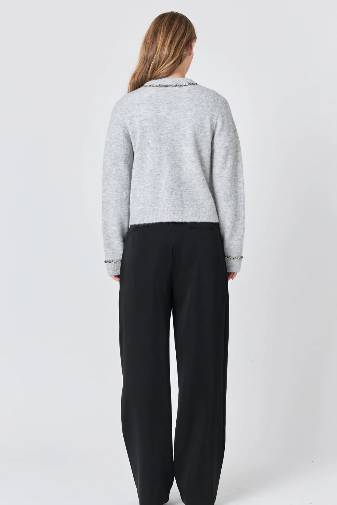 endless_rose__sequins_tri_2.webp ENDLESS ROSE Sweaters & Knits | Tops*- Sequins Trim Cardigan