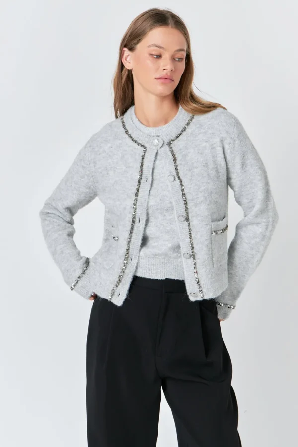 ENDLESS ROSE Sweaters & Knits | Tops*- Sequins Trim Cardigan