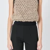 ENDLESS ROSE Tops*- Sequins Tweed Vest BROWNMULTI