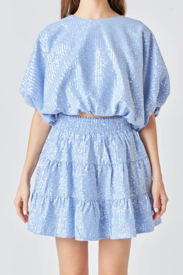 ENDLESS ROSE Matching Sets | Tops*- Sequins Voluminious Crop Top