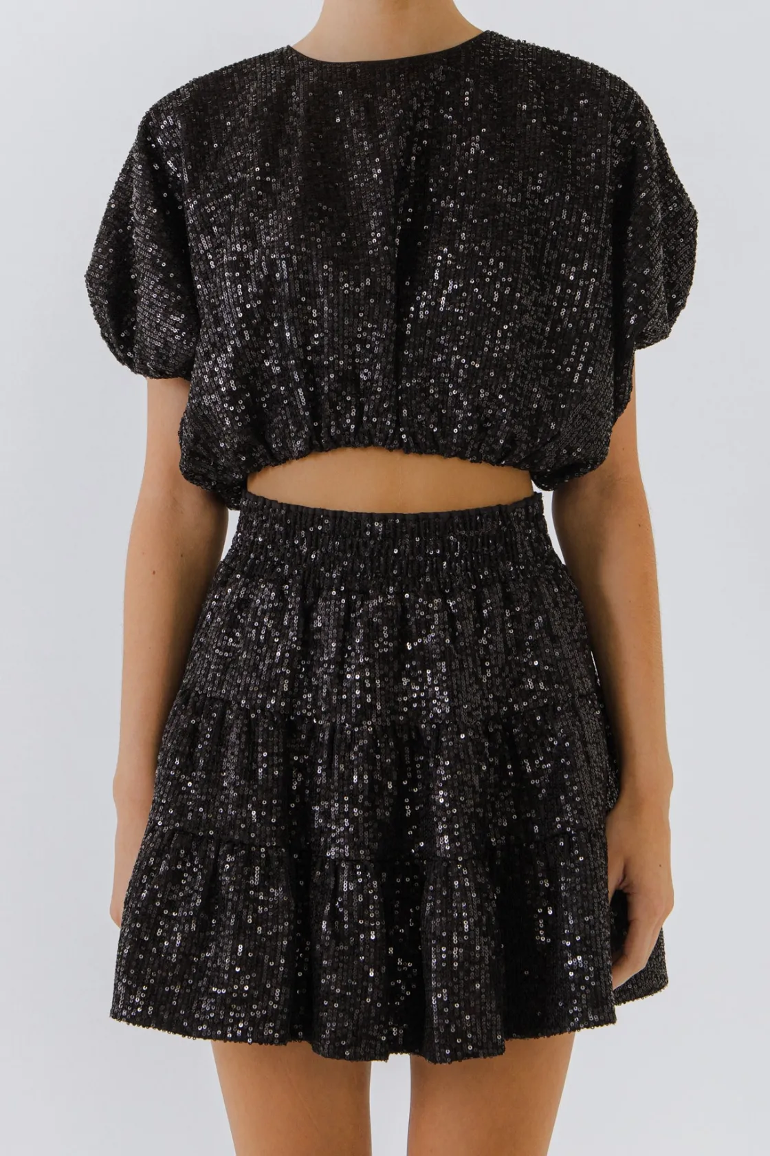 endless_rose__sequins_vol_5.webp ENDLESS ROSE Matching Sets | Tops*- Sequins Voluminious Crop Top