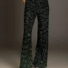 ENDLESS ROSE Matching Sets | Pants*- Sequins Wide Leg Pants EMERALD