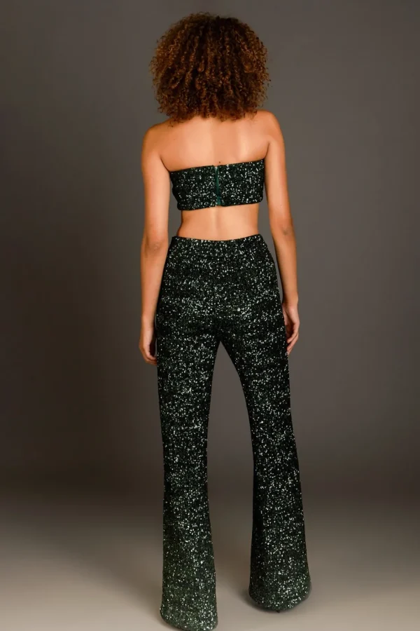 ENDLESS ROSE Matching Sets | Pants*- Sequins Wide Leg Pants EMERALD