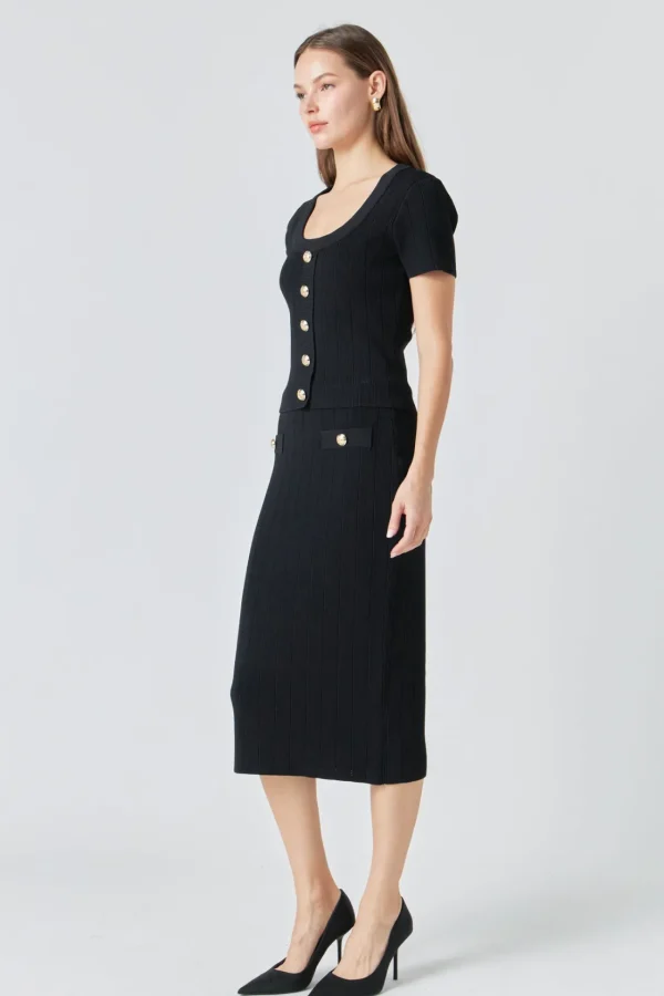 ENDLESS ROSE Sweaters & Knits | Matching Sets*- Shank Button Midi Skirt