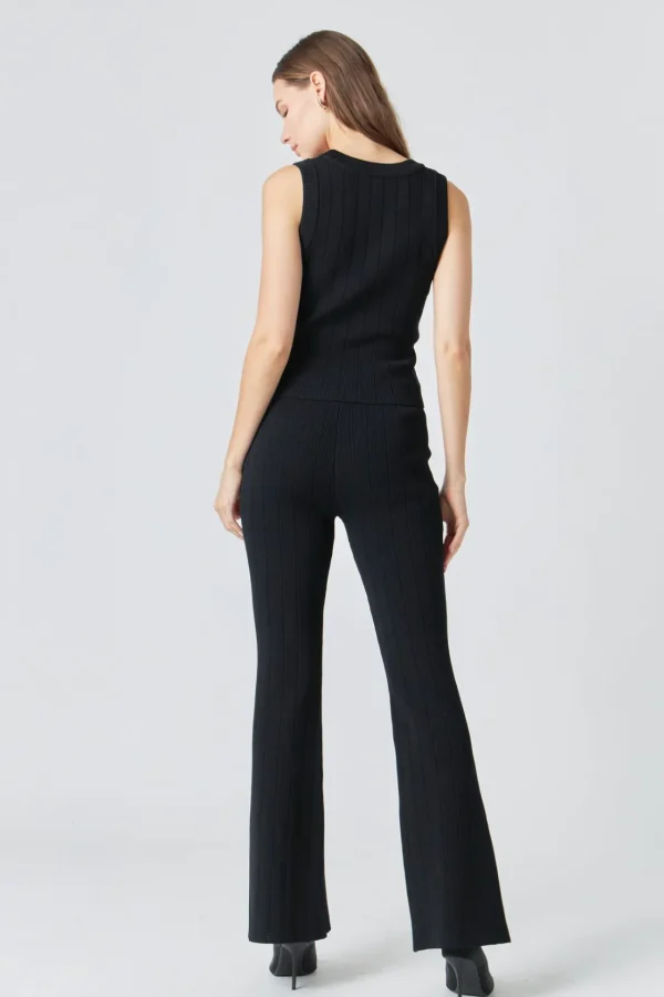 ENDLESS ROSE Pants | Tops*- Shank Button Knit Pants BLACK