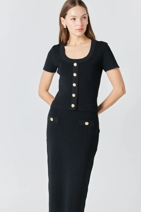 ENDLESS ROSE Sweaters & Knits | Matching Sets*- Shank Button Midi Skirt