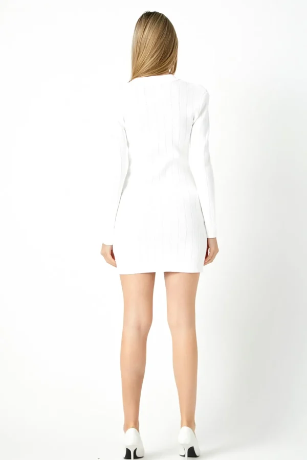 ENDLESS ROSE Knit Dresses | Little Black Dress*- Shank Button V-Neckline Knit Mini Dress