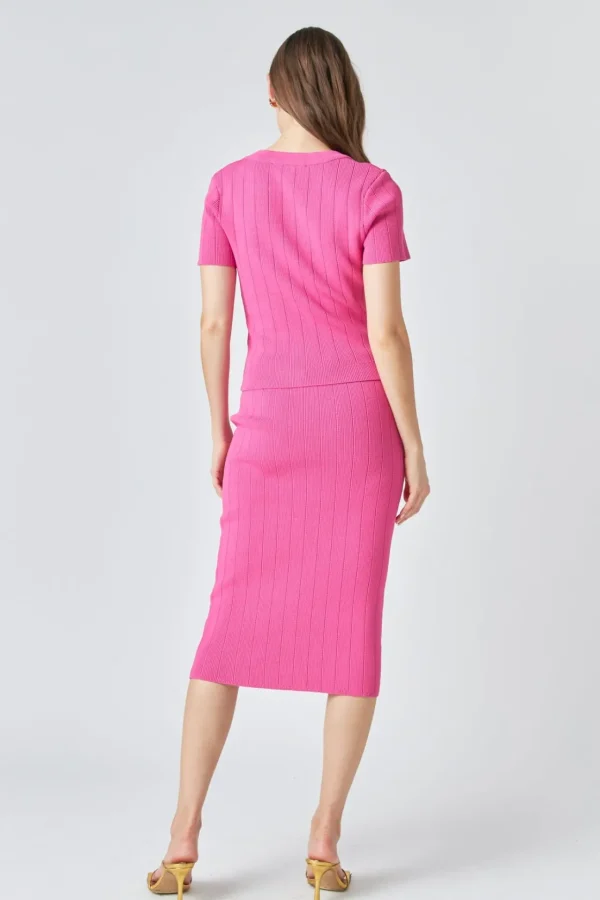 ENDLESS ROSE Sweaters & Knits | Matching Sets*- Shank Button Midi Skirt