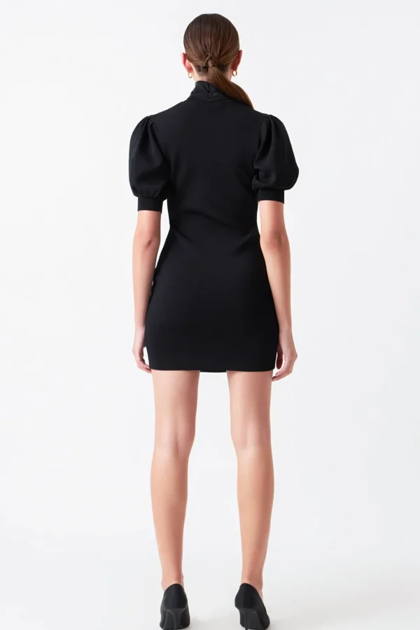 ENDLESS ROSE Knit Dresses | Sweaters & Knits*- Sheen Bow Tie Knit Mini Dress JETBLACK