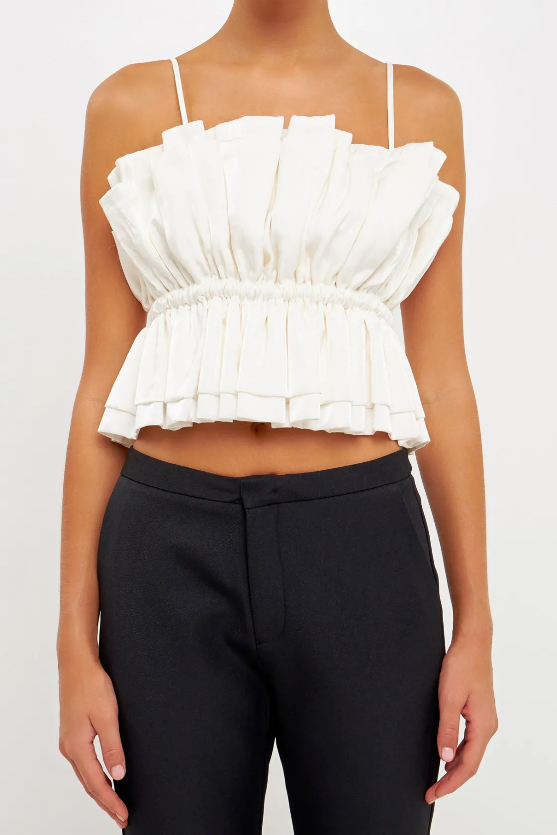 endless_rose__sheen_ruffl_5.webp ENDLESS ROSE Tops*- Sheen Ruffled Strapless Top