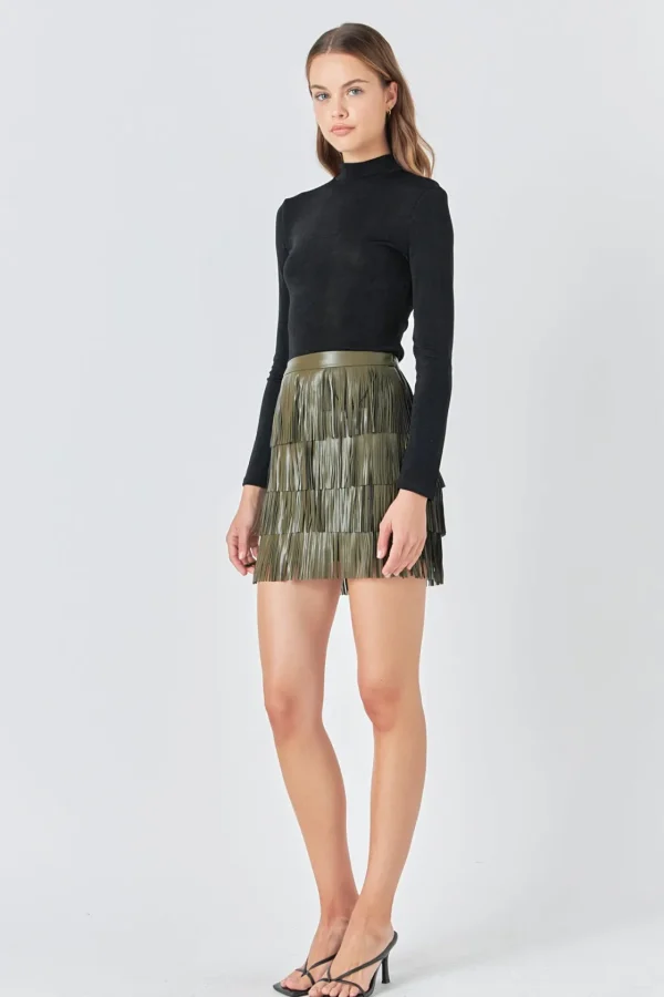 ENDLESS ROSE Tops*- Sheen Stretch Long Sleeve Top