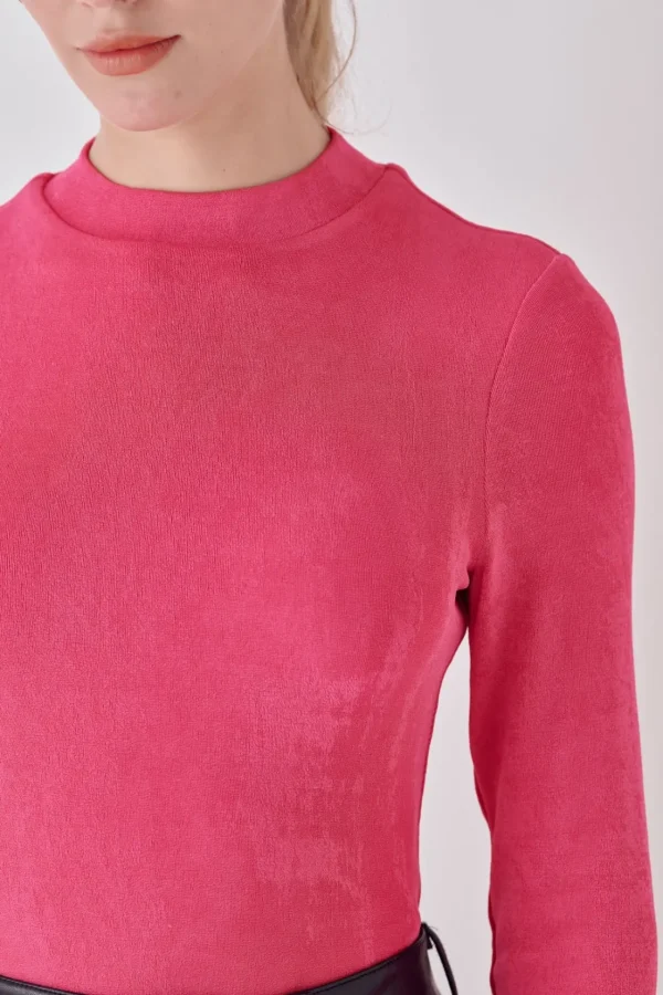 ENDLESS ROSE Tops*- Sheen Stretch Long Sleeve Top