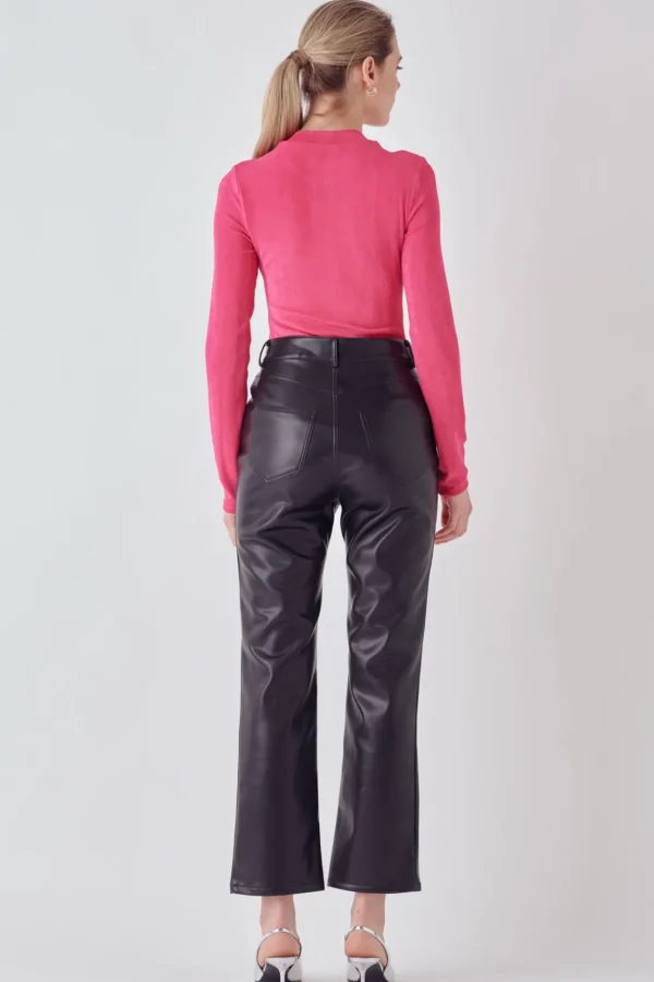 ENDLESS ROSE Tops*- Sheen Stretch Long Sleeve Top