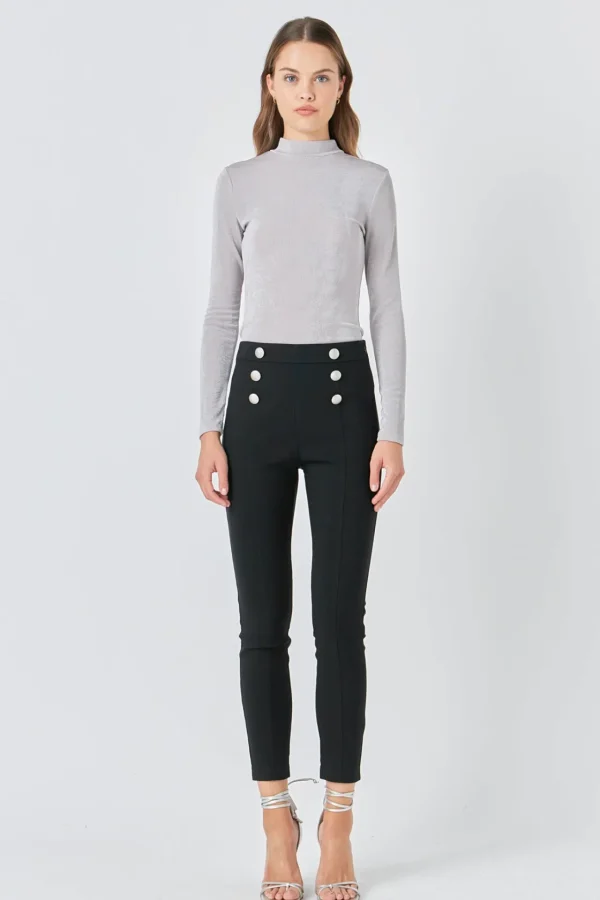 ENDLESS ROSE Tops*- Sheen Stretch Long Sleeve Top