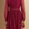 ENDLESS ROSE Lace Dresses | Little Black Dress*- Sheer Long Sleeve Lace Mini Dress