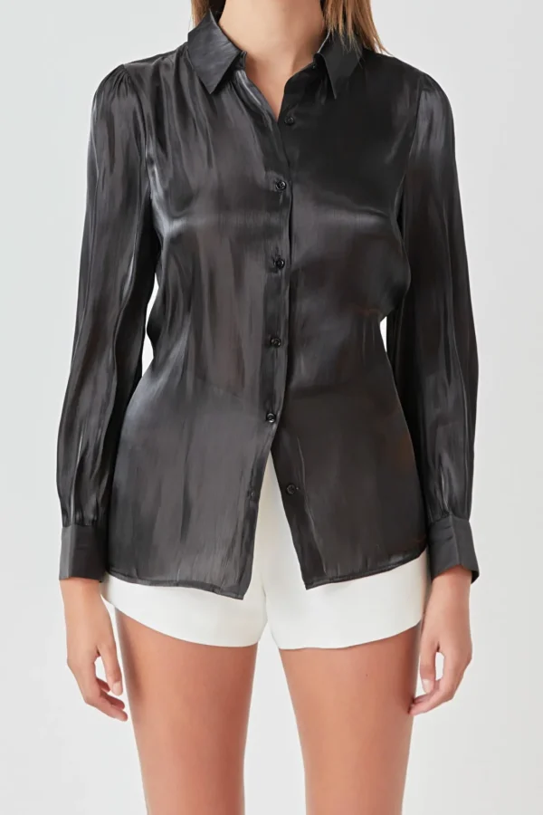 ENDLESS ROSE Shirts & Blouses | Tops*- Shiny Dress Shirt