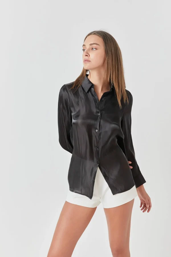 ENDLESS ROSE Shirts & Blouses | Tops*- Shiny Dress Shirt