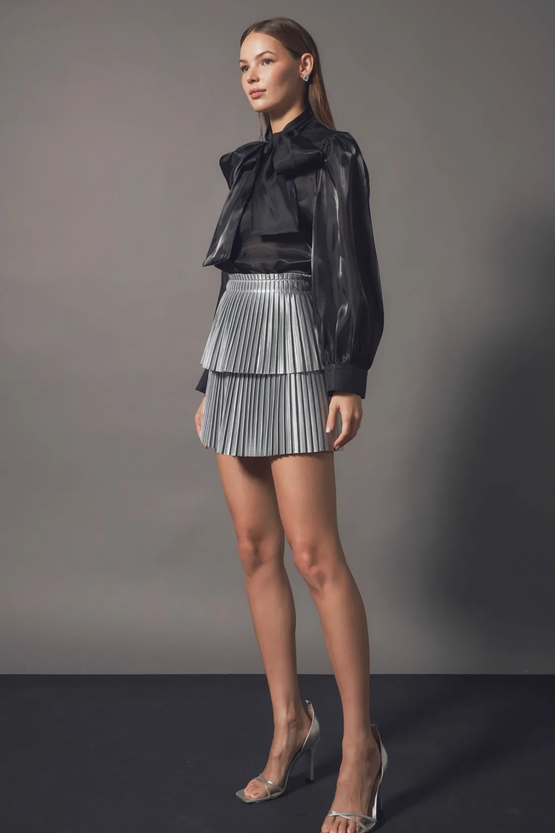 endless_rose__shiny_pu_pl_2.webp ENDLESS ROSE Skirts | Tops*- Shiny Pu Pleated Mini Skirt