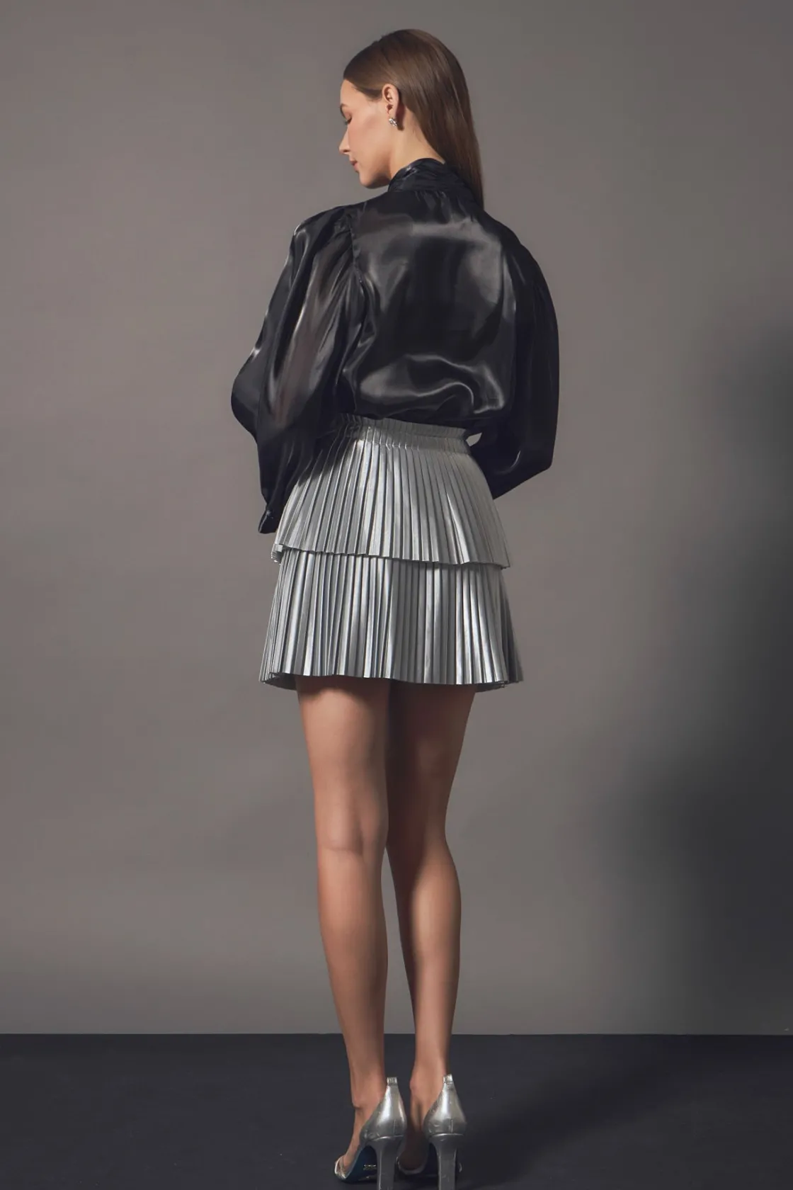 endless_rose__shiny_pu_pl_6.webp ENDLESS ROSE Skirts | Tops*- Shiny Pu Pleated Mini Skirt