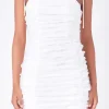 ENDLESS ROSE White Dresses | Bodycon Dresses*- Shirred Mini Dress with Tie Straps WHITE