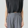 ENDLESS ROSE Tops*- Shirred Shoulder Cropped Top
