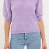 ENDLESS ROSE Sweaters & Knits*- Short Puff Sleeve Sweater LAVENDER