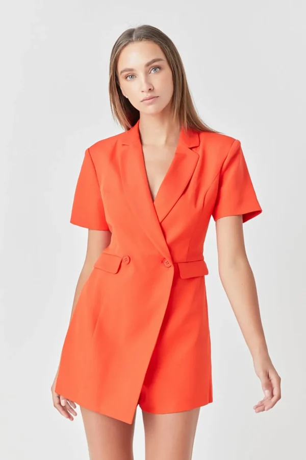 ENDLESS ROSE Blazers | Tops*- Short Sleeve Blazer Romper