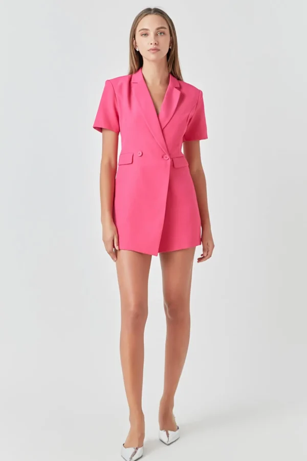 ENDLESS ROSE Blazers | Tops*- Short Sleeve Blazer Romper