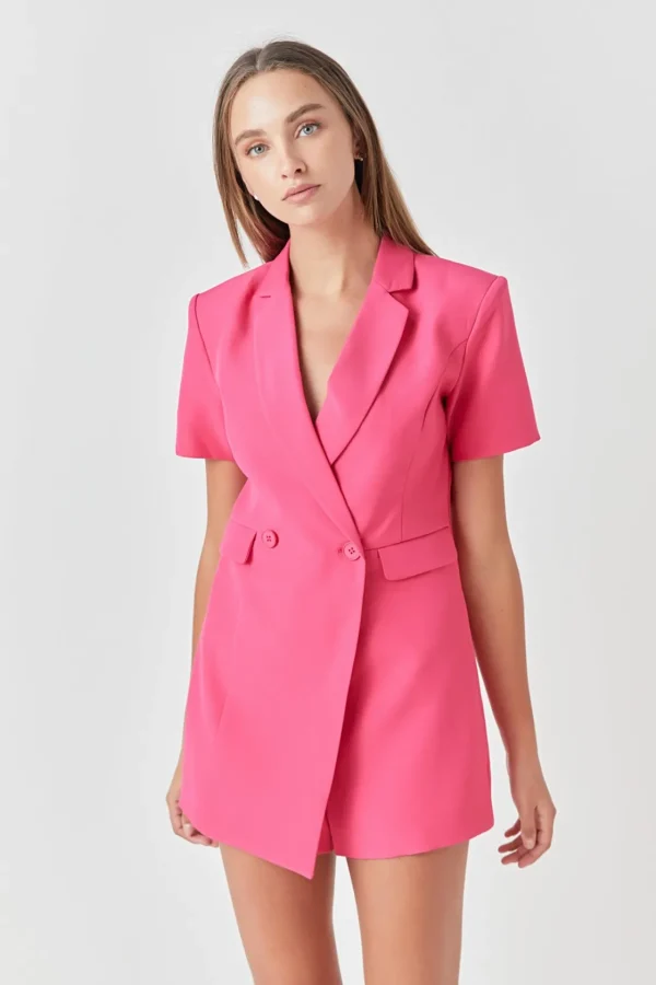 ENDLESS ROSE Blazers | Tops*- Short Sleeve Blazer Romper