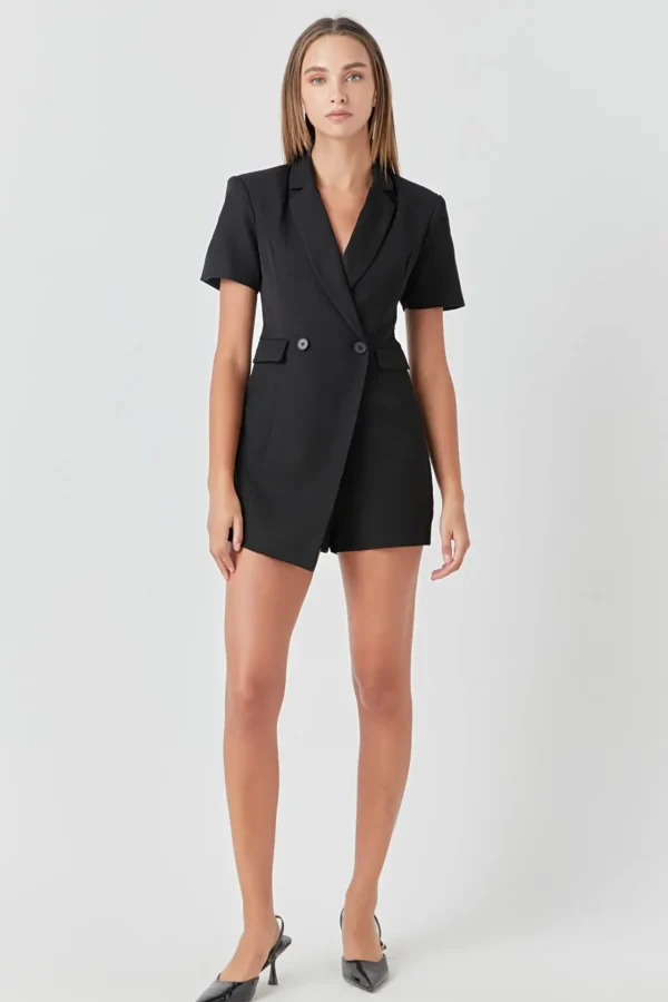 ENDLESS ROSE Blazers | Tops*- Short Sleeve Blazer Romper