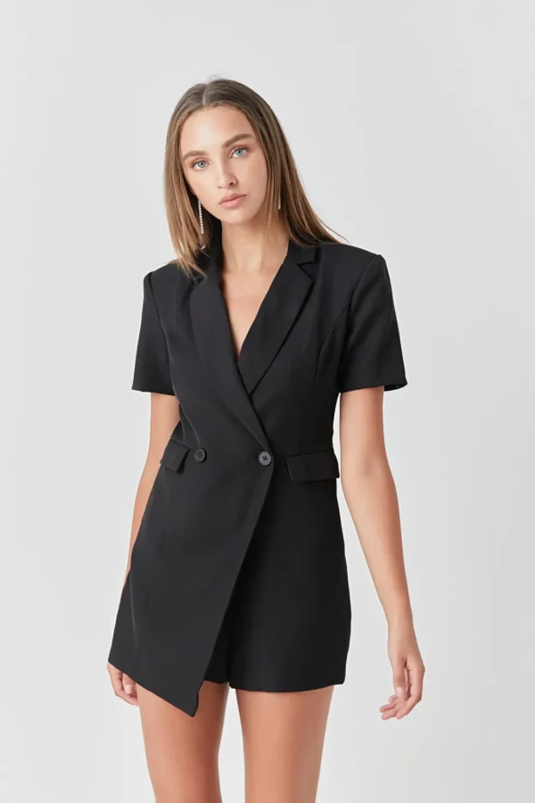 ENDLESS ROSE Blazers | Tops*- Short Sleeve Blazer Romper