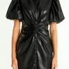 ENDLESS ROSE Leather Dresses | Tops*- Short-Sleeve Faux Leather Mini Dress