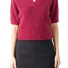 ENDLESS ROSE Sweaters & Knits | Tops*- Short-Sleeve Collared Sweater HEATHERGREY