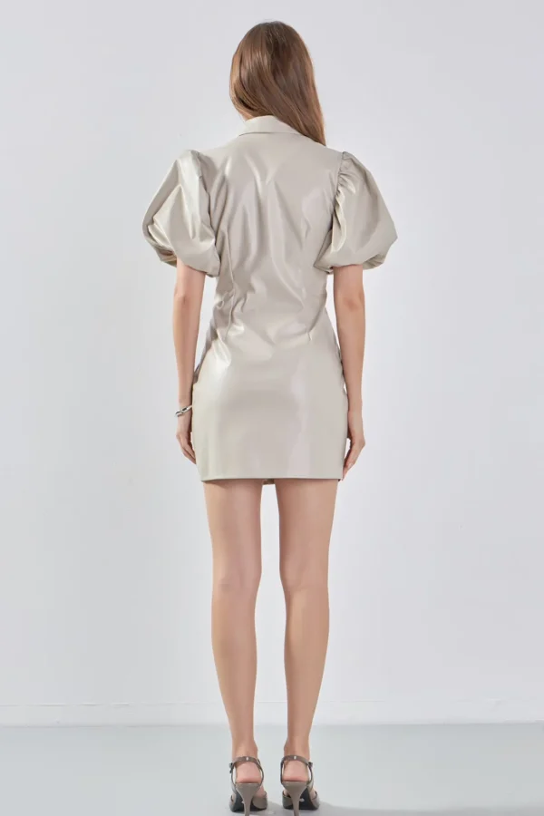 ENDLESS ROSE Leather Dresses | Tops*- Short-Sleeve Faux Leather Mini Dress