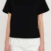 ENDLESS ROSE Tops*- Shoulder Padded Short Sleeve T-Shirt BLACK