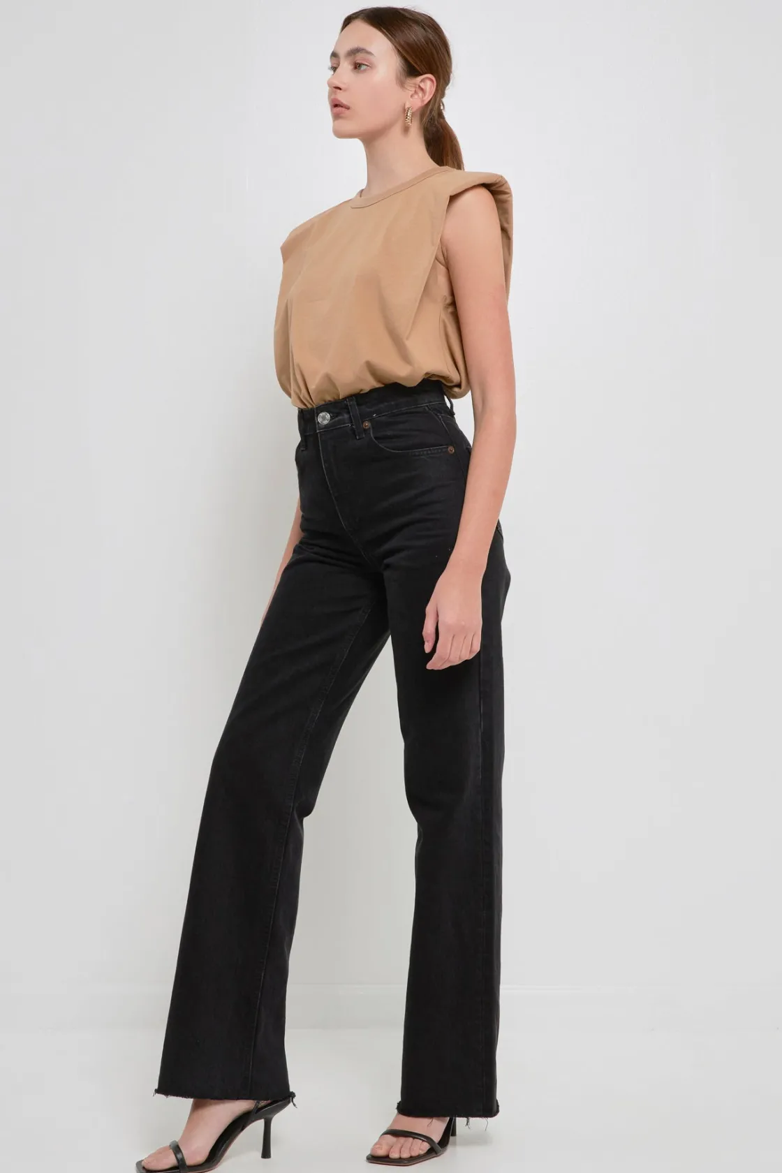 endless_rose__shoulder_pa_11.webp ENDLESS ROSE Tops*- Shoulder Pad Shirt