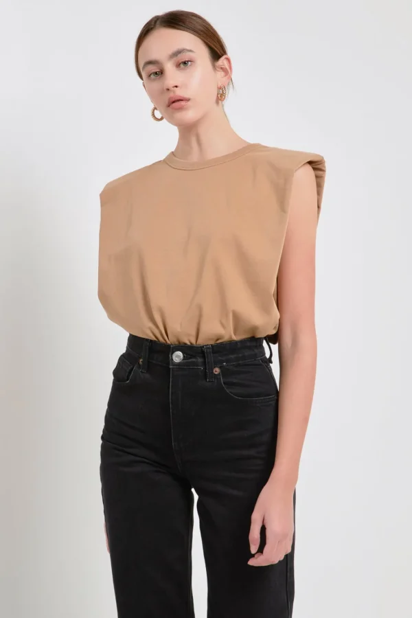 ENDLESS ROSE Tops*- Shoulder Pad Shirt