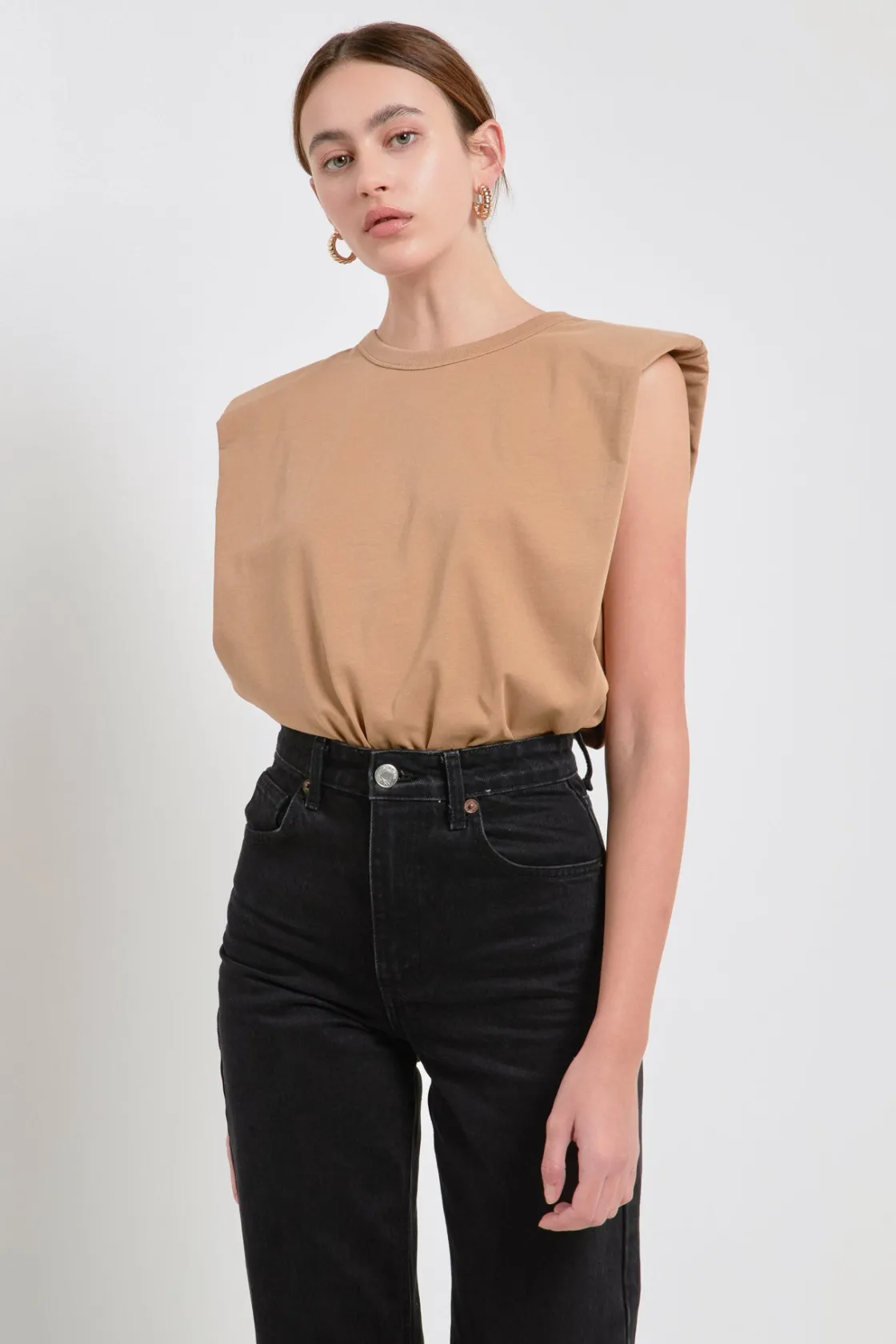 endless_rose__shoulder_pa_13.webp ENDLESS ROSE Tops*- Shoulder Pad Shirt