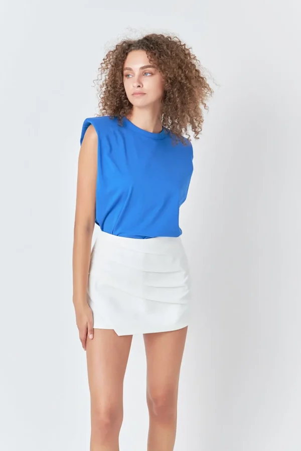 ENDLESS ROSE Tops*- Shoulder Pad Shirt