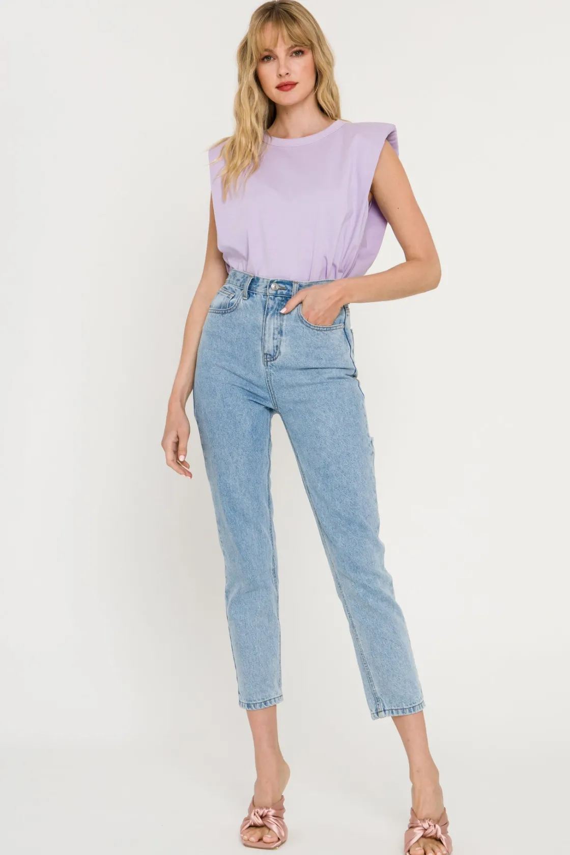 endless_rose__shoulder_pa_24.webp ENDLESS ROSE Tops*- Shoulder Pad Shirt