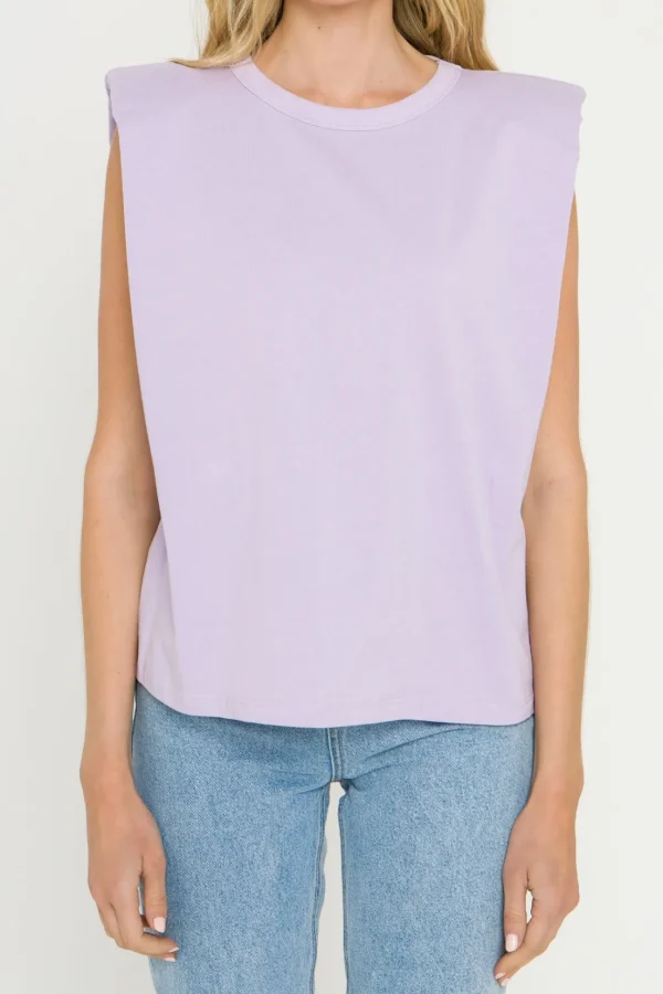 ENDLESS ROSE Tops*- Shoulder Pad Shirt
