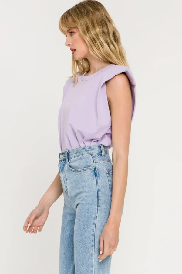 ENDLESS ROSE Tops*- Shoulder Pad Shirt