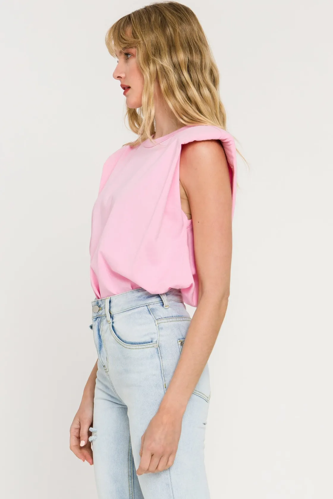endless_rose__shoulder_pa_31.webp ENDLESS ROSE Tops*- Shoulder Pad Shirt
