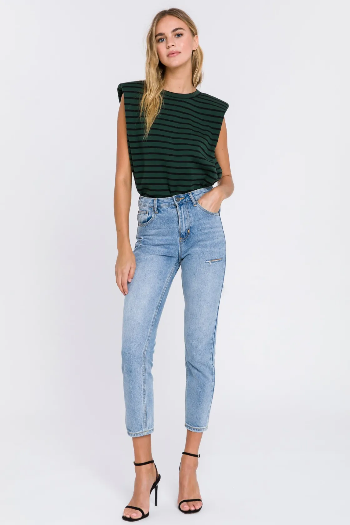 endless_rose__shoulder_pa_39.webp ENDLESS ROSE Tops*- Shoulder Pad Shirt