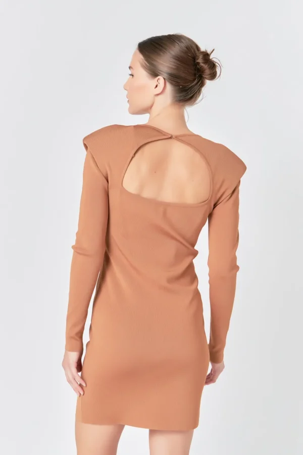 ENDLESS ROSE Sweaters & Knits | Tops*- Shoulder Pad Knit Dress CAMEL