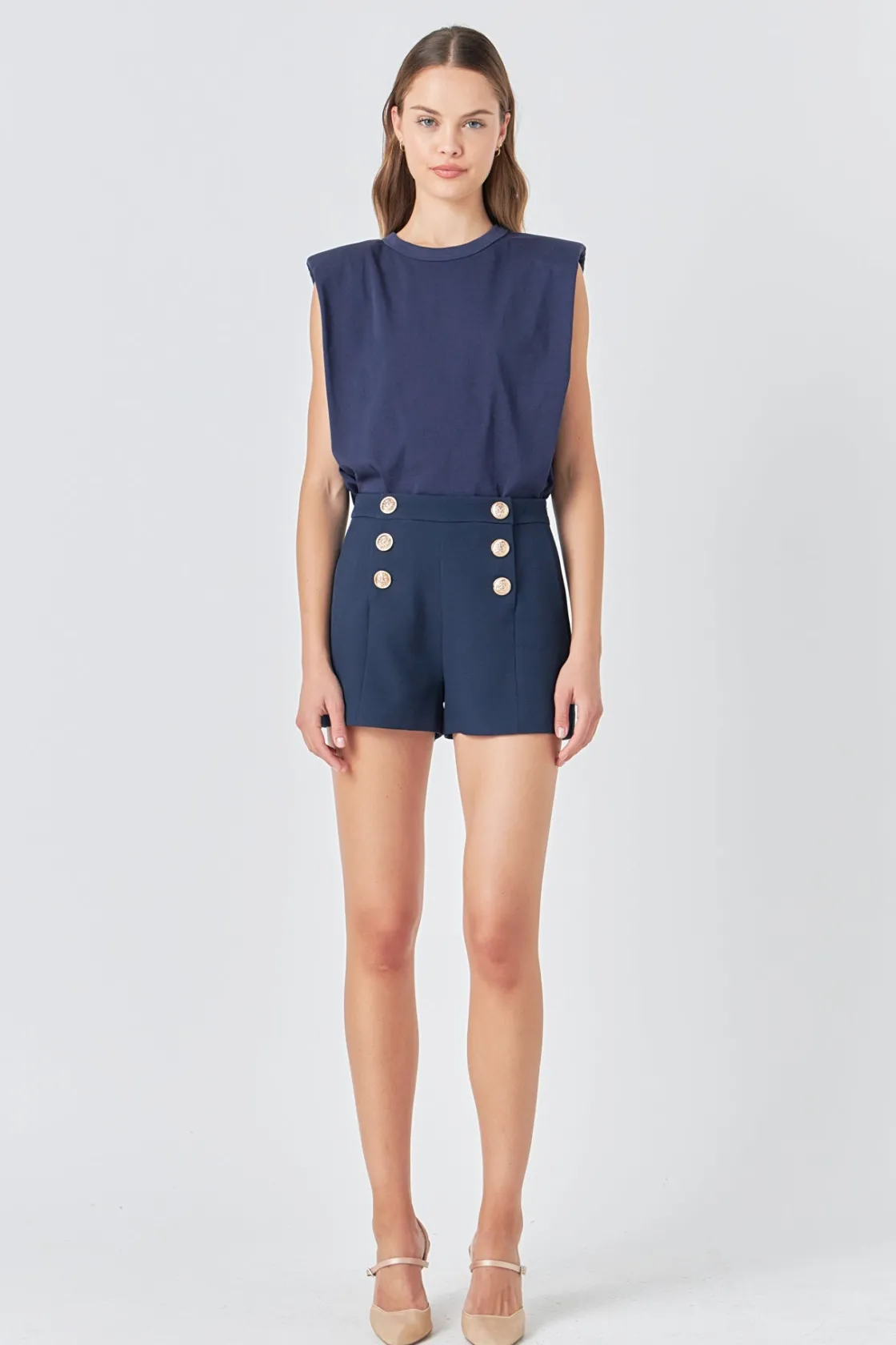 endless_rose__shoulder_pa_4.webp ENDLESS ROSE Tops*- Shoulder Pad Shirt