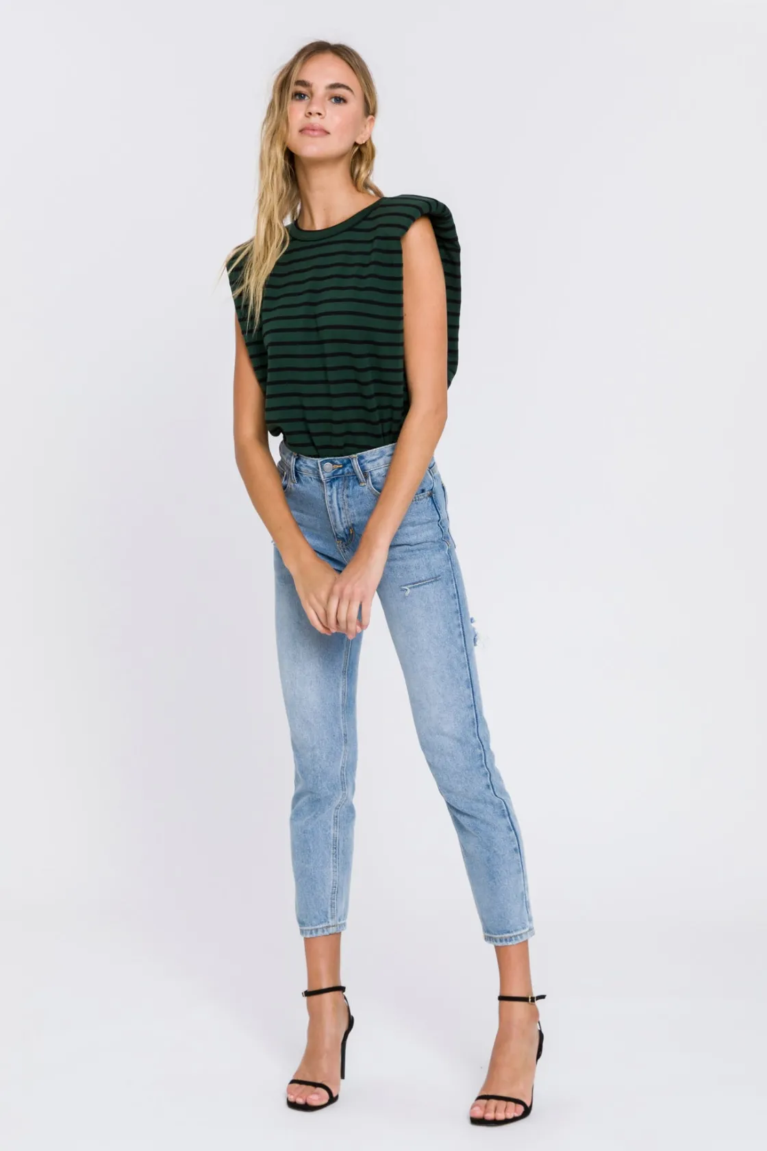 endless_rose__shoulder_pa_43.webp ENDLESS ROSE Tops*- Shoulder Pad Shirt