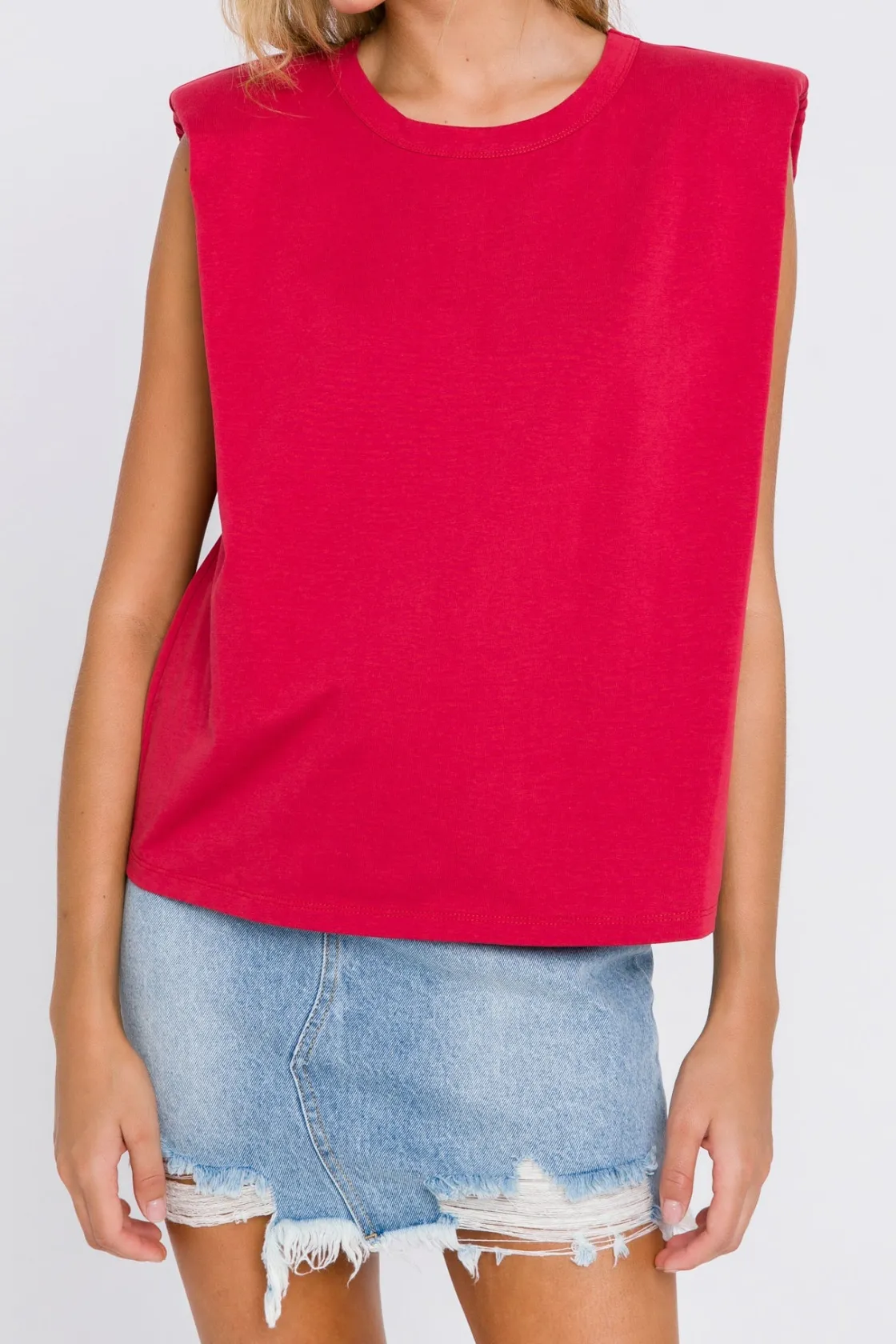 endless_rose__shoulder_pa_45.webp ENDLESS ROSE Tops*- Shoulder Pad Shirt
