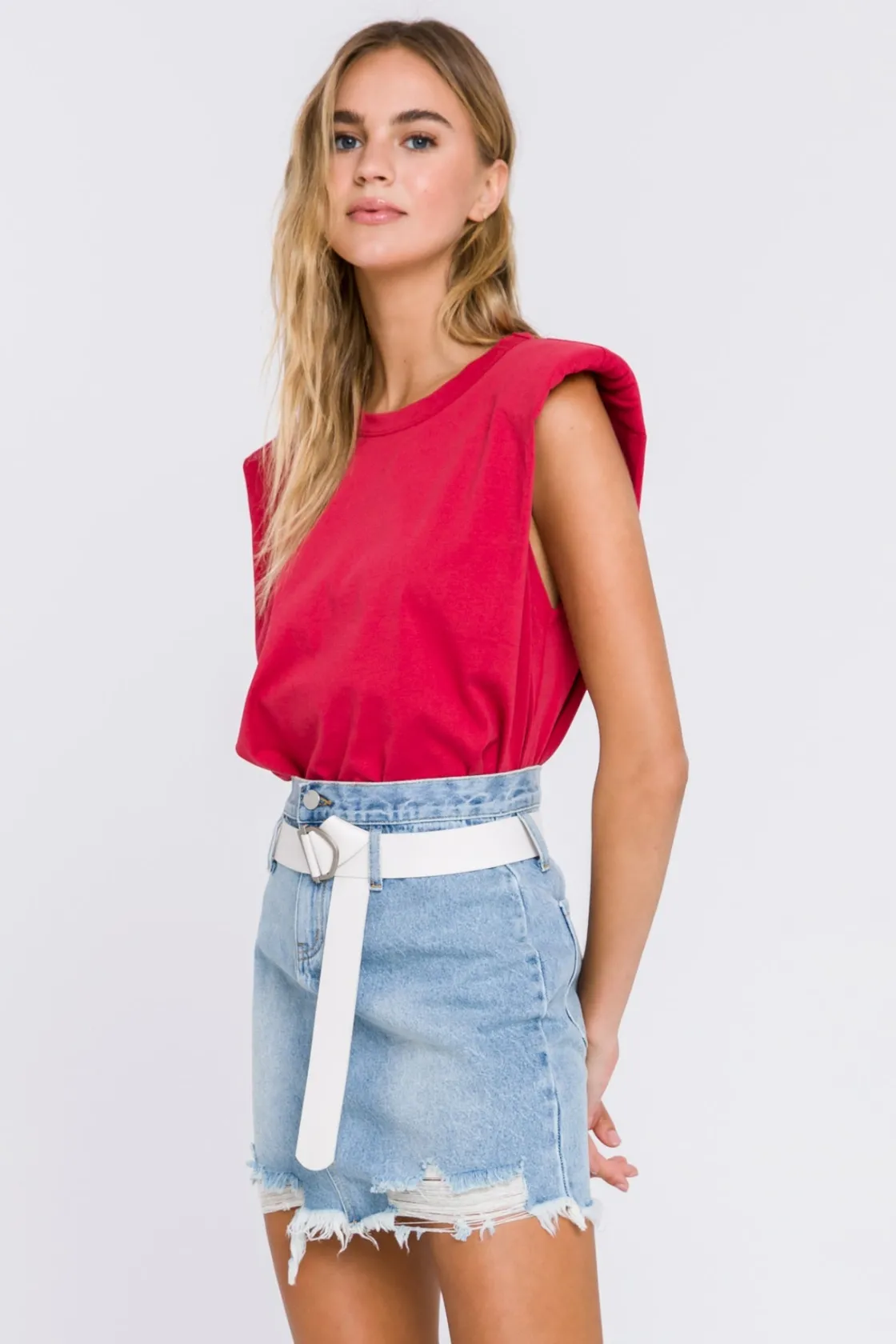 endless_rose__shoulder_pa_46.webp ENDLESS ROSE Tops*- Shoulder Pad Shirt