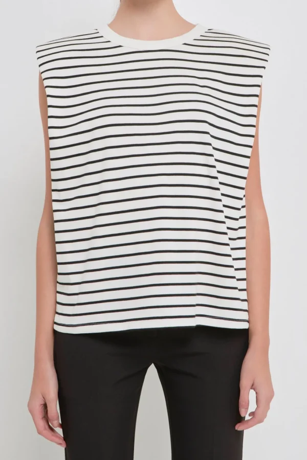 ENDLESS ROSE Tops*- Shoulder Pad Shirt